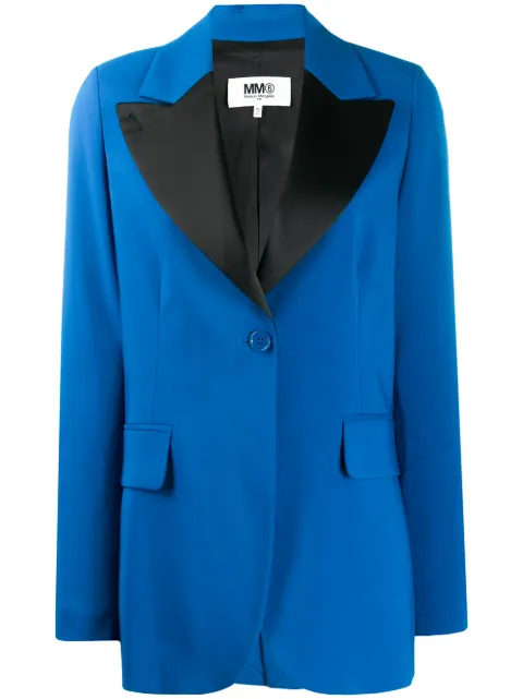 MM6 Maison Margiela contrast lapel blazer Blue S52BN0068S52209