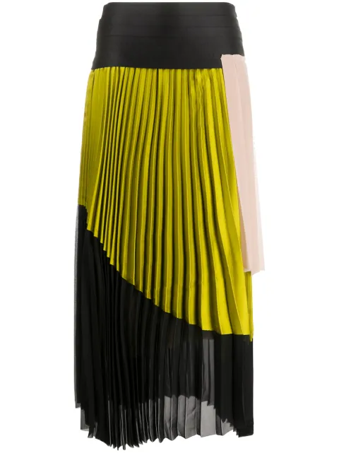 Diesel Black Gold asymmetric plissé skirt Yellow 00SK29BGLDG