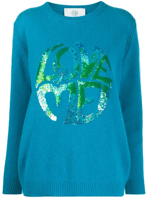 Alberta Ferretti sequin embroidered jumper Blue J09551603