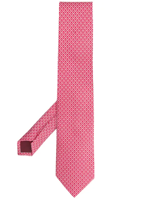 Ferragamo Gancini print silk tie Red 722511