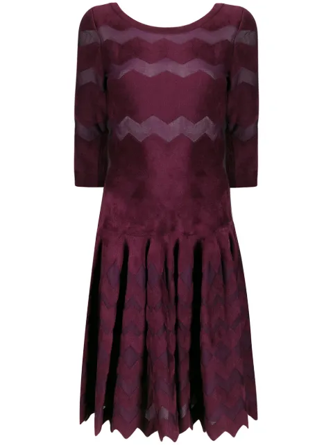 Alaïa chevron-patterned midi dress Purple 4W9RB30RM122