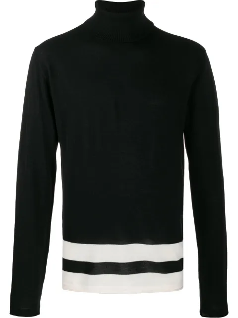 Paura stripe detail jumper Black 02DP9017M04962