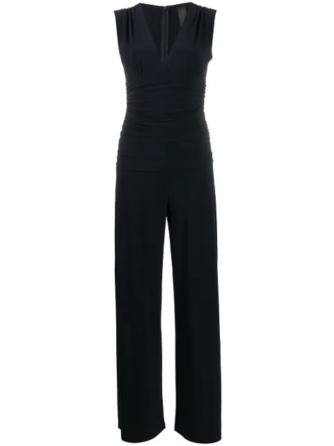 Norma Kamali draped straight-leg jumpsuit Blue KK127JPL435012