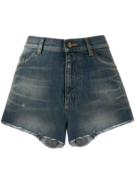 Saint Laurent high-waisted denim shorts Blue 597005YF970
