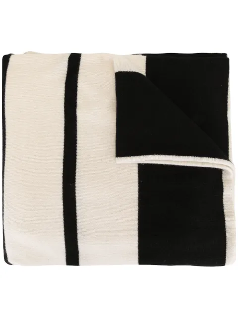 James Perse striped knit scarf Black HCG9411