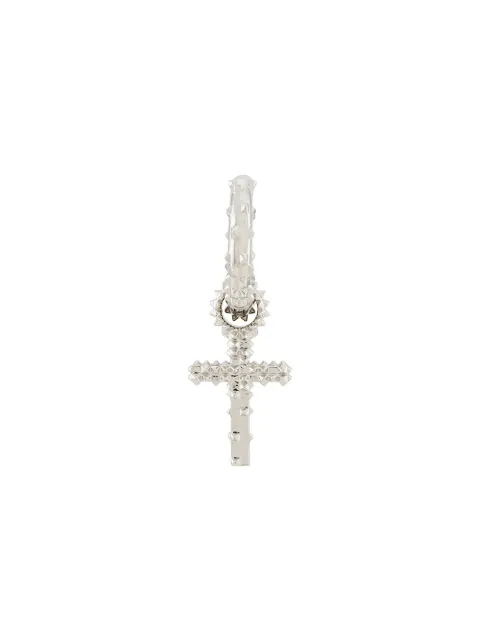 Kasun London cross hoop earring Silver SILVERCROSSHOOPEARRING