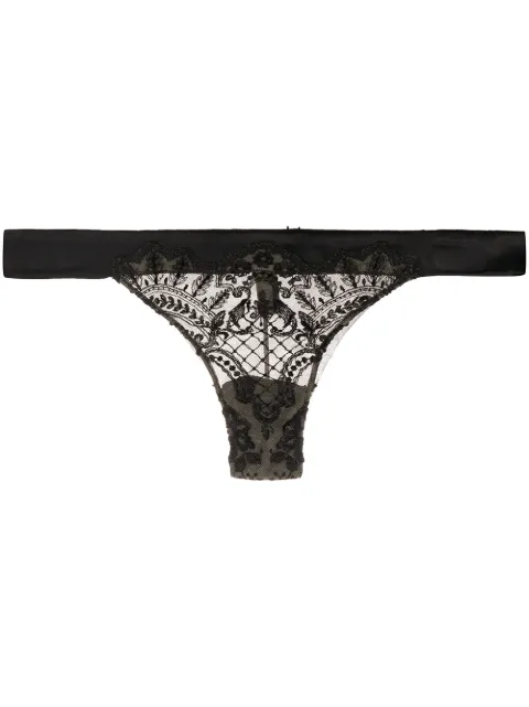 I.D. Sarrieri Christmas embroidered thong Black CHRISTMASTHONG