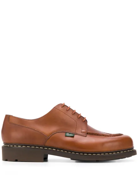 Paraboot stitch-detail leather derby shoes Brown 710708MARRON
