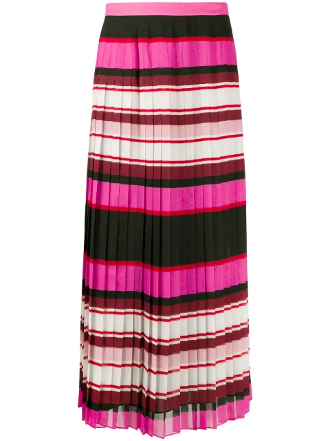 Valentino Garavani striped pleated silk skirt Pink BRA5G553Y