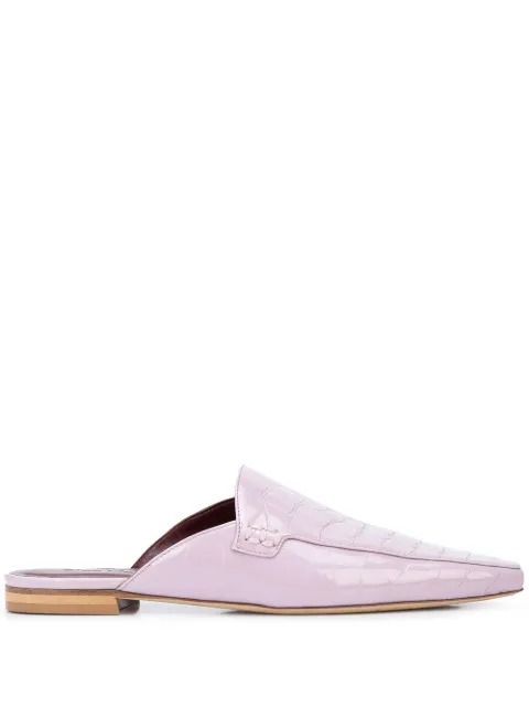 Sies Marjan crocodile-embossed flat mules Pink 10SCP219