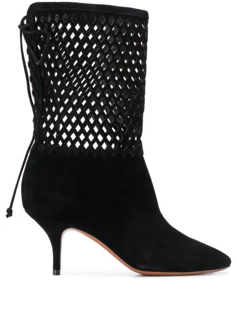 Alaïa panelled kitten-heel mid-calf boots Black 9H3T437CH54