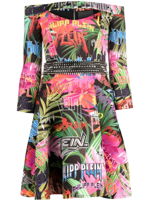 Philipp Plein Jungle Rock dress Green S20CWRG1447PTE003N