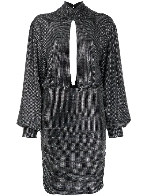 Philipp Plein encrusted rhinestone jersey dress Silver S20CWRG1450PTE003N
