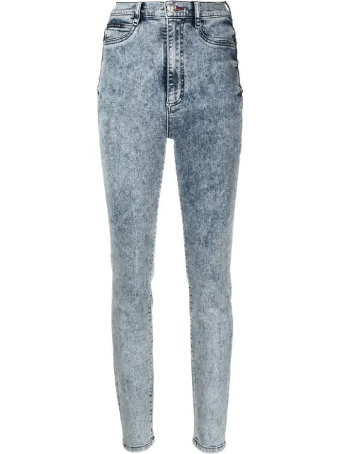 Philipp Plein Super High-Waist skinny jeans Blue S20CWDT1310PDE004N