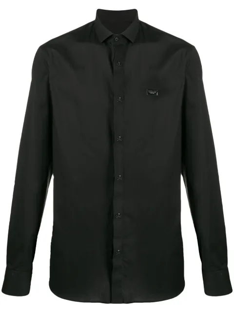 Philipp Plein skull-buttons shirt Black S20CMRP1187PTE003N