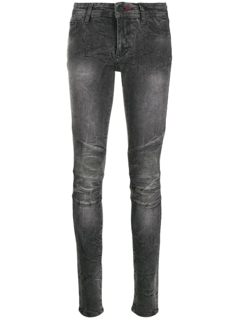 Philipp Plein acid-wash skinny jeggings Black S20CWDT1312PDE004N