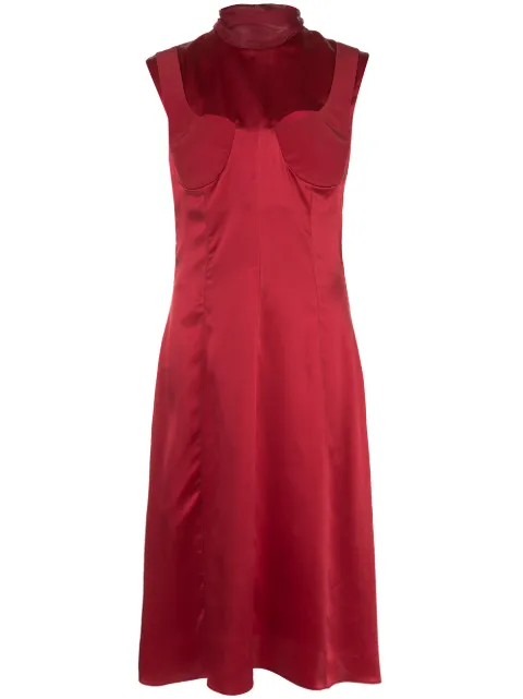Delada silk cut-out detail dress Red DMW6DR3