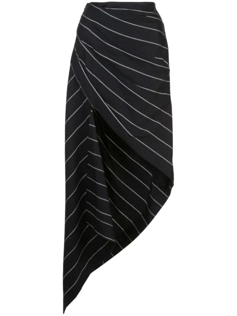 Monse pinstriped asymmetric skirt Black MR200611TSW