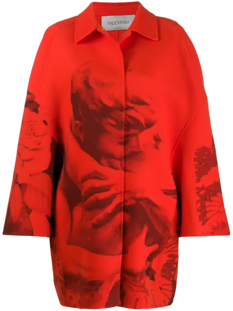 Valentino Garavani x Undercover Lovers print oversized coat Red BCA48852F