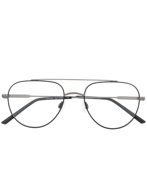 Calvin Klein matte finish pilot-frame glasses Black CK19145F