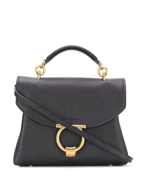 Ferragamo Gancini top-handle bag Black 720168