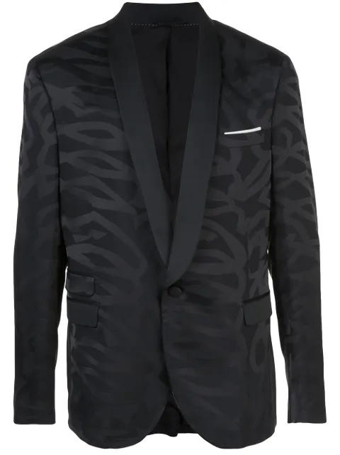 Neil Barrett patterned satin jacket Black BGI645NM045C