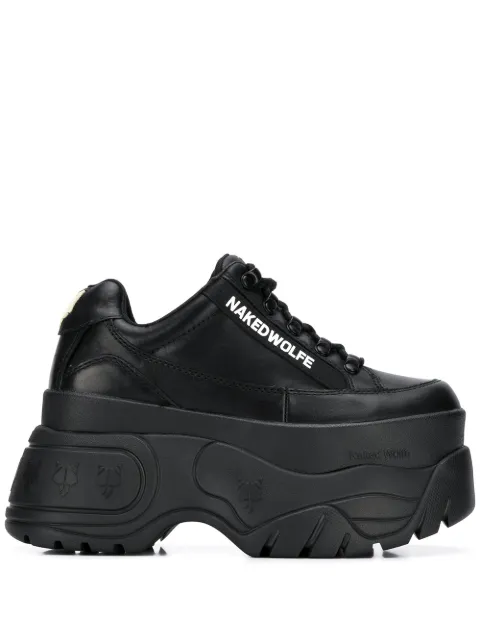 NAKED WOLFE Sporty platform sneakers Black NWSSPRINTER
