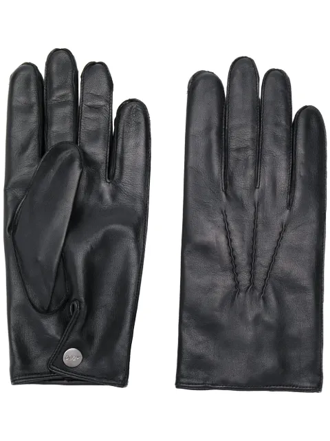 N.Peal 007 leather & cashmere lined gloves Black NPA000680JB
