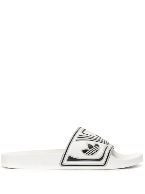 adidas logo pool slides White EE6178