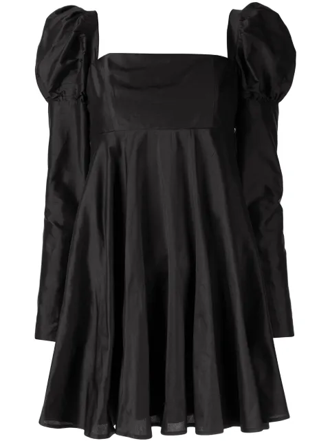 Macgraw Romantic puff sleeve dress Black H029BLA