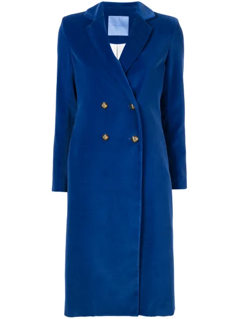 Macgraw double-breasted midi coat Blue H026BLU