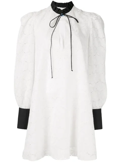Macgraw lace design dress White H024