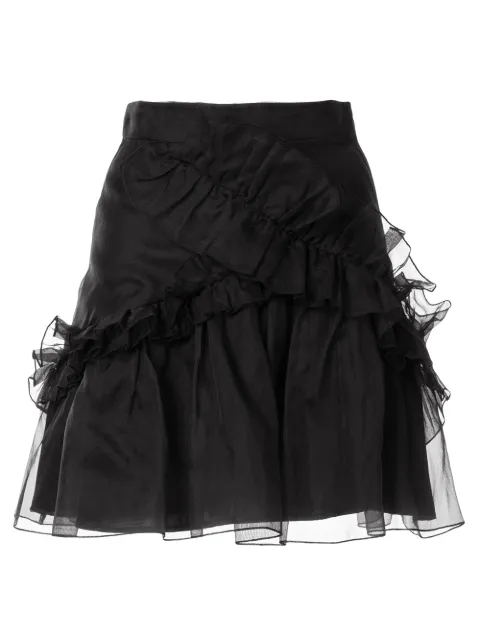 Macgraw Souffle ruffle skirt Black H012B