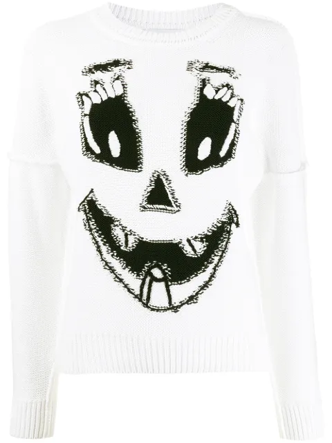 Moschino Pumpkin Face intarsia jumper White 09060503