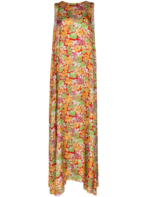 Plan C floral print maxi dress Red ABCAB06LN0TV009