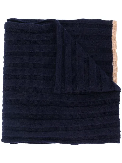 Brunello Cucinelli ribbed knit scarf Blue M2240819CU715
