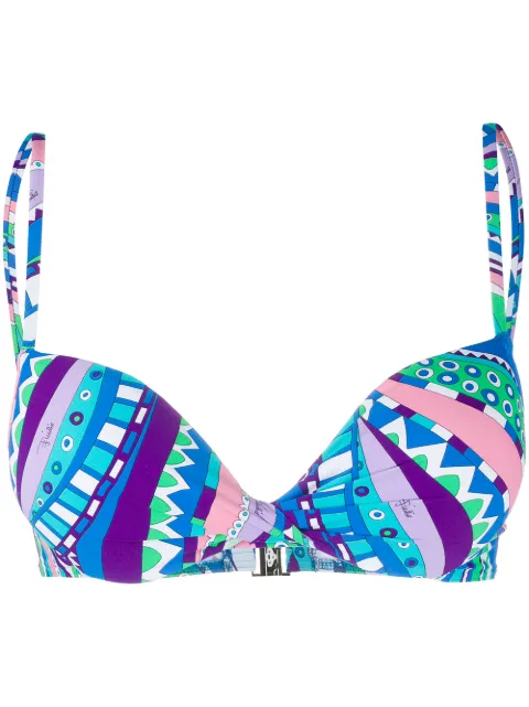 PUCCI abstract print bikini top Blue 0HMX250H797