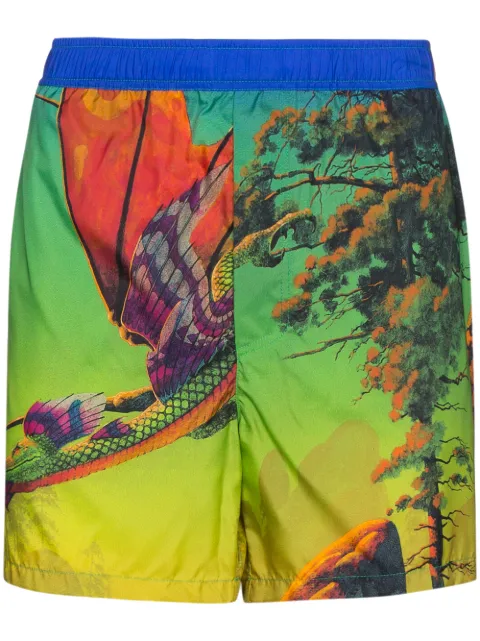 Valentino Garavani Dragon At Dawn print swim shorts Green VUH028689