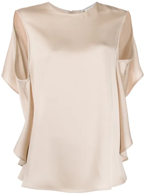Stella McCartney open back draped blouse Neutrals 600871SOA82
