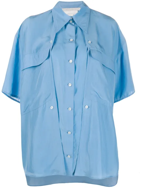 Stella McCartney oversized button-panel shirt Blue 601560SOA344911