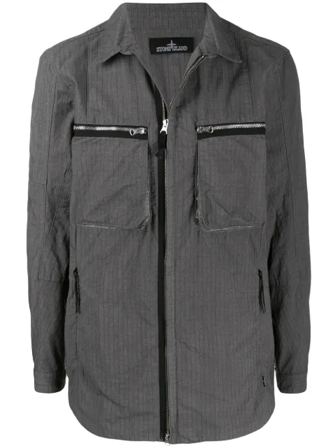 Stone Island Shadow Project long sleeve zipped pocket jacket Grey MO7119Q0402