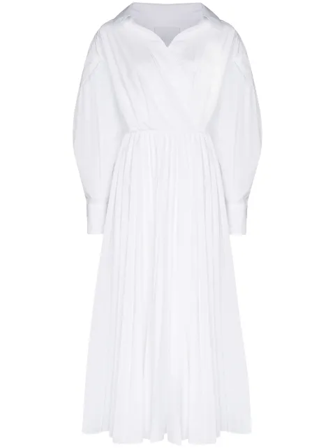 Valentino Garavani wrap pleated shirt dress White BVAS054HP