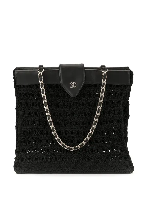 CHANEL Pre-Owned 1998 CC woven tote Black 5348402