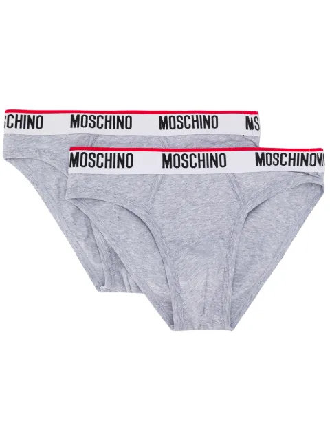 Moschino twin-pack logo band briefs Grey A47528119