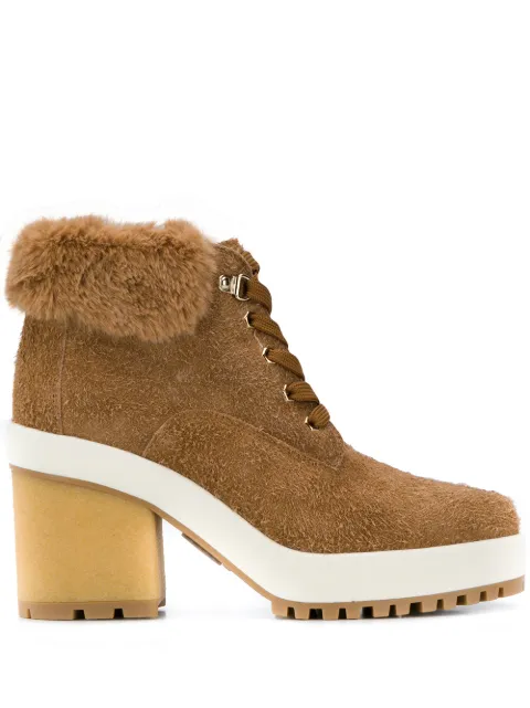 Hogan faux fur ankle boots Neutrals HXW4750CD70M68C821