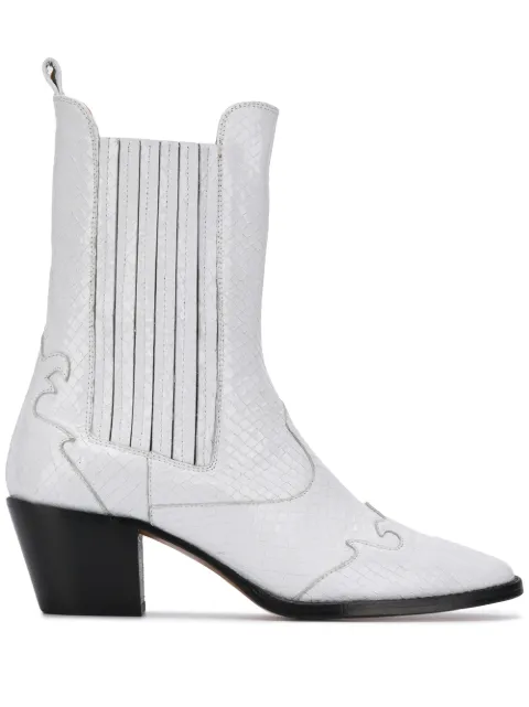 Paris Texas snakeskin effect cowboy boots White PX173S