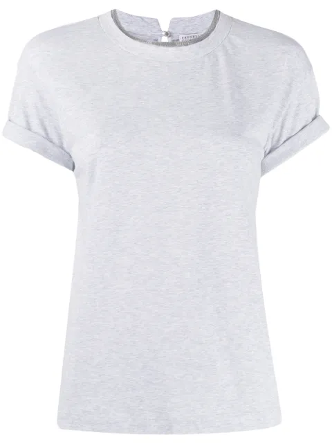 Brunello Cucinelli round-neck beaded T-shirt Grey M0T18BD200C8003
