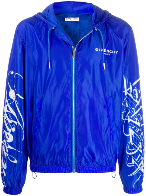 Givenchy printed sleeves zipped jacket Blue BM00C412TQ
