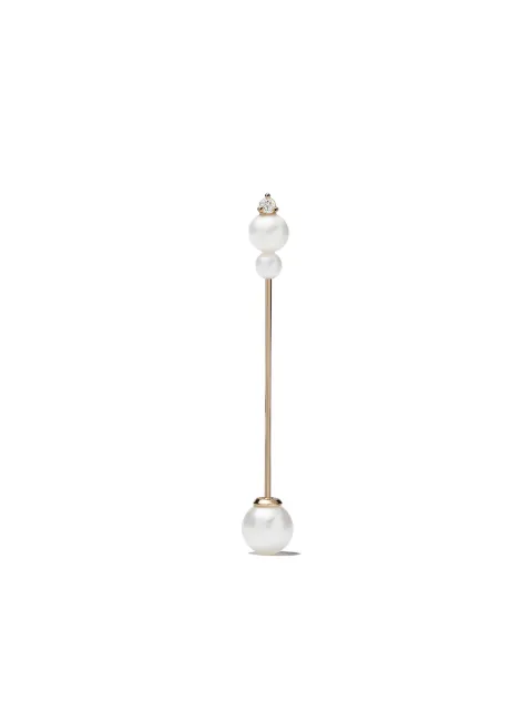 Mizuki 14kt gold Sea of Beauty Kanzanshi pearl diamond single earrings Gold SBE267SINGLE