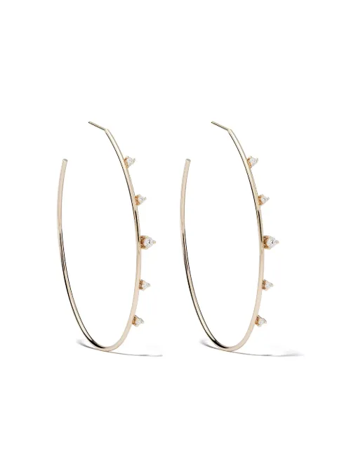 Mizuki 14kt gold diamond hoop earrings Gold SBE263
